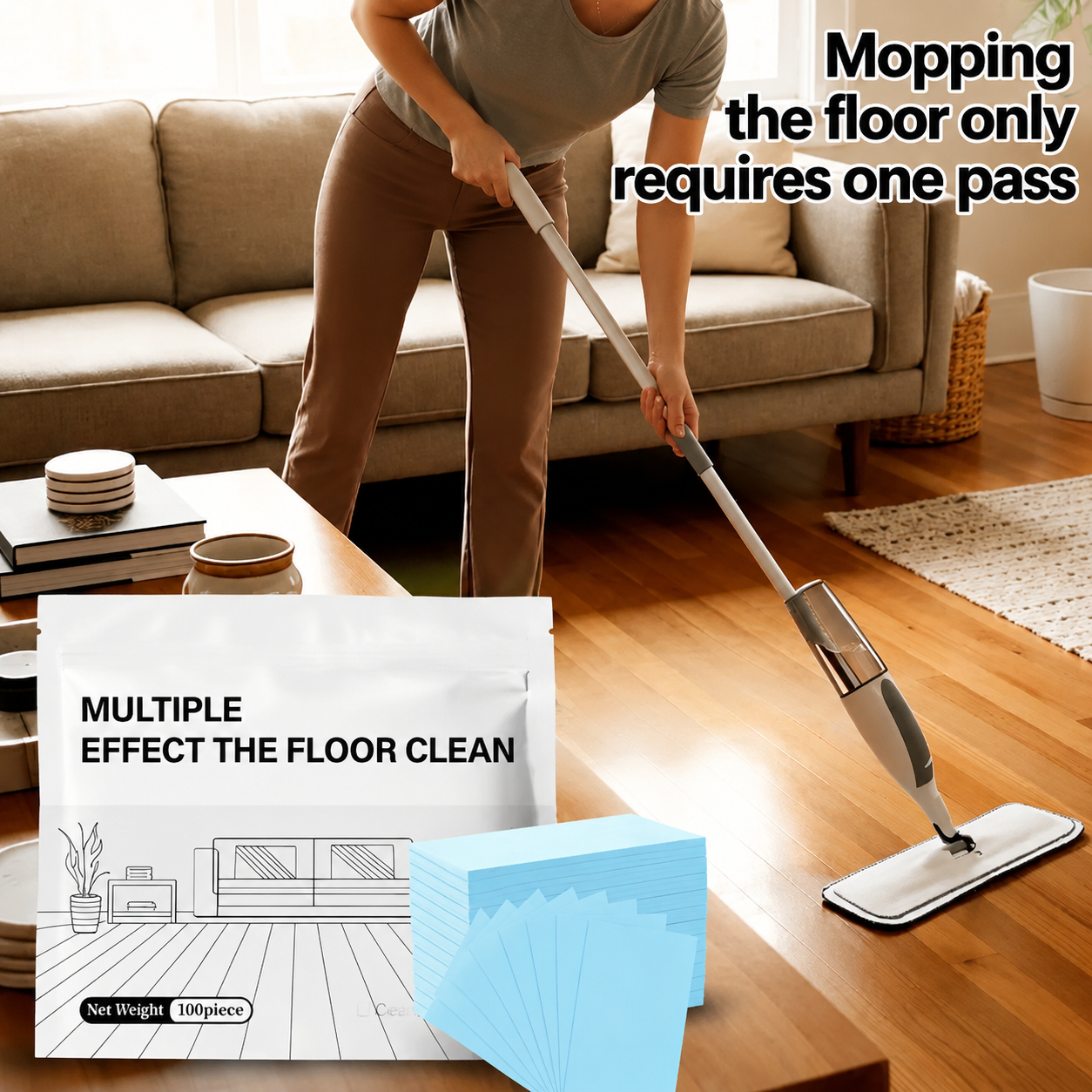 🦠Mloor Cleaning Tablets 100 Pack Multi Surface Cleaner Hardwood Laminate Tile RV Walls🏡