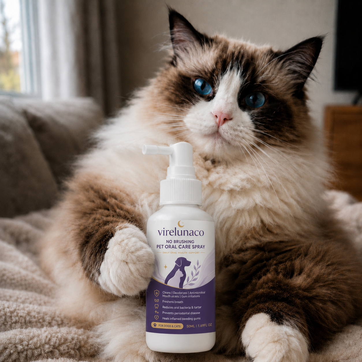Dental Pet Spray—Fresh Breath & Cleaner Teeth, No Brushing Needed